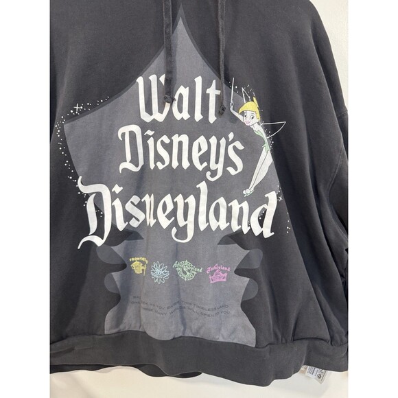 Disney 100 Disneyland Tinkerbell Gray Cropped  Oversized Hoodie The Eras Sz 1X - Picture 2 of 9